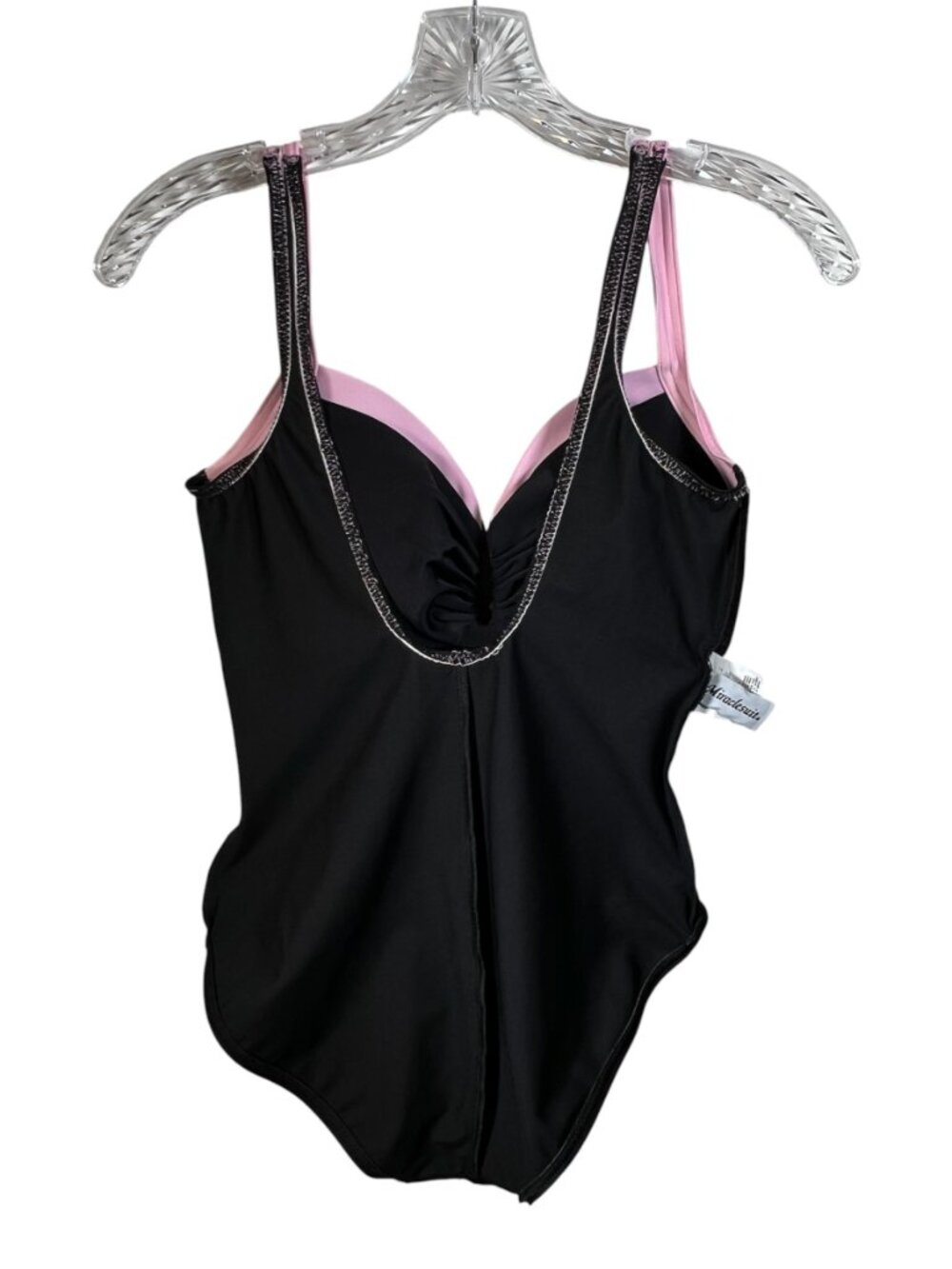 Miraclesuit One Piece Swimsuit Black With Pink Accents - Picture 6 of 16
